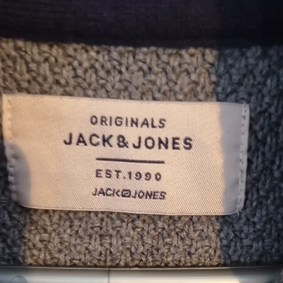 Jack & Jones " Jortony " 100% Cotton Shawl Neck Sweater - Men's Small - Grey - Picture 2 of 7
